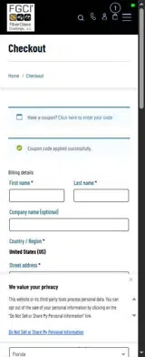 FGCI coupon verification screenshot