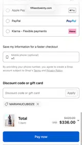 Fifteen Twenty coupon verification screenshot