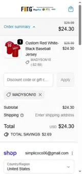 MADYSON10 coupon verification screenshot