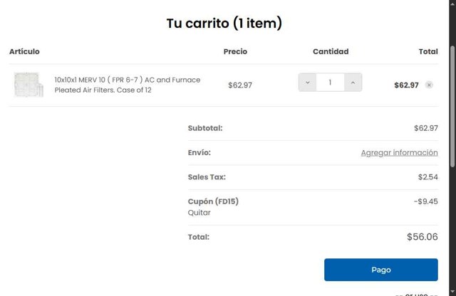 Filters Delivered checkout page showing Filters Delivered coupon code box | Screenshot taken by SimplyCodes community member on Sep 1, 2025
