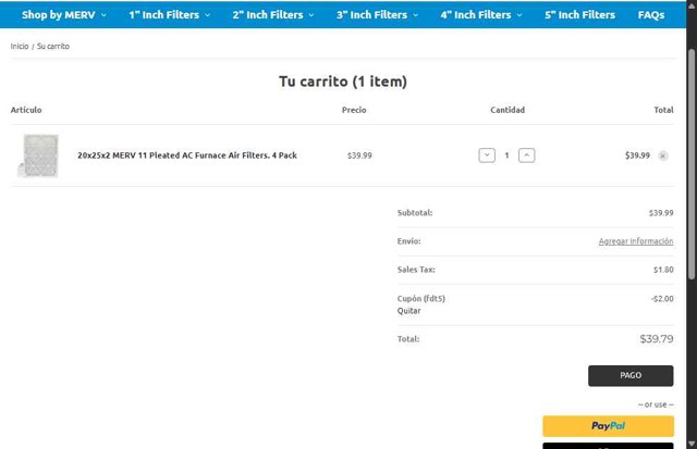 Filters Delivered checkout page showing Filters Delivered coupon code box | Screenshot taken by SimplyCodes community member on Jul 12, 2025