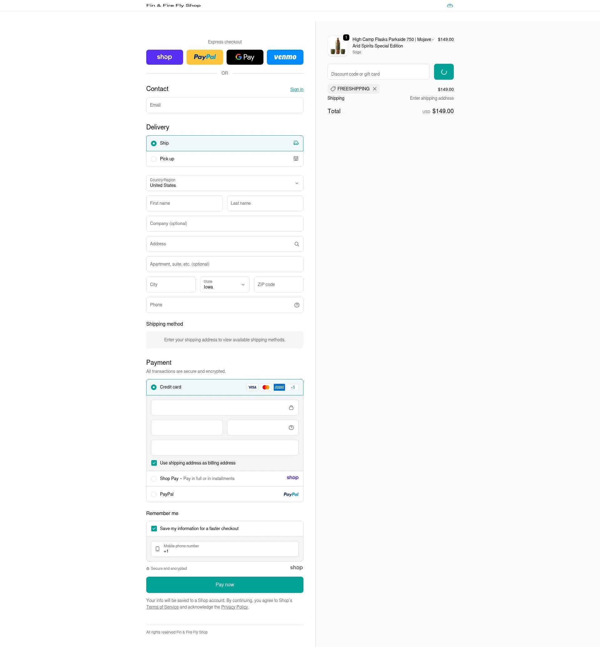 Fin & Fire checkout page showing Fin & Fire promo code box | Screenshot taken by SimplyCodes community member on Dec 22, 2025