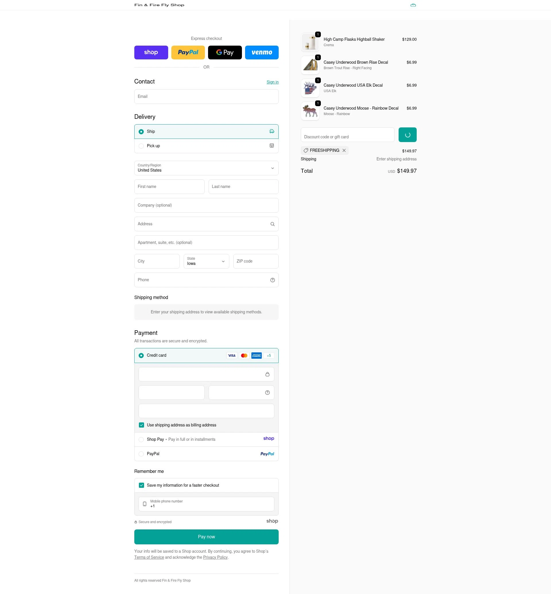 Fin & Fire checkout page showing Fin & Fire promo code box | Screenshot taken by SimplyCodes community member on Jan 11, 2026