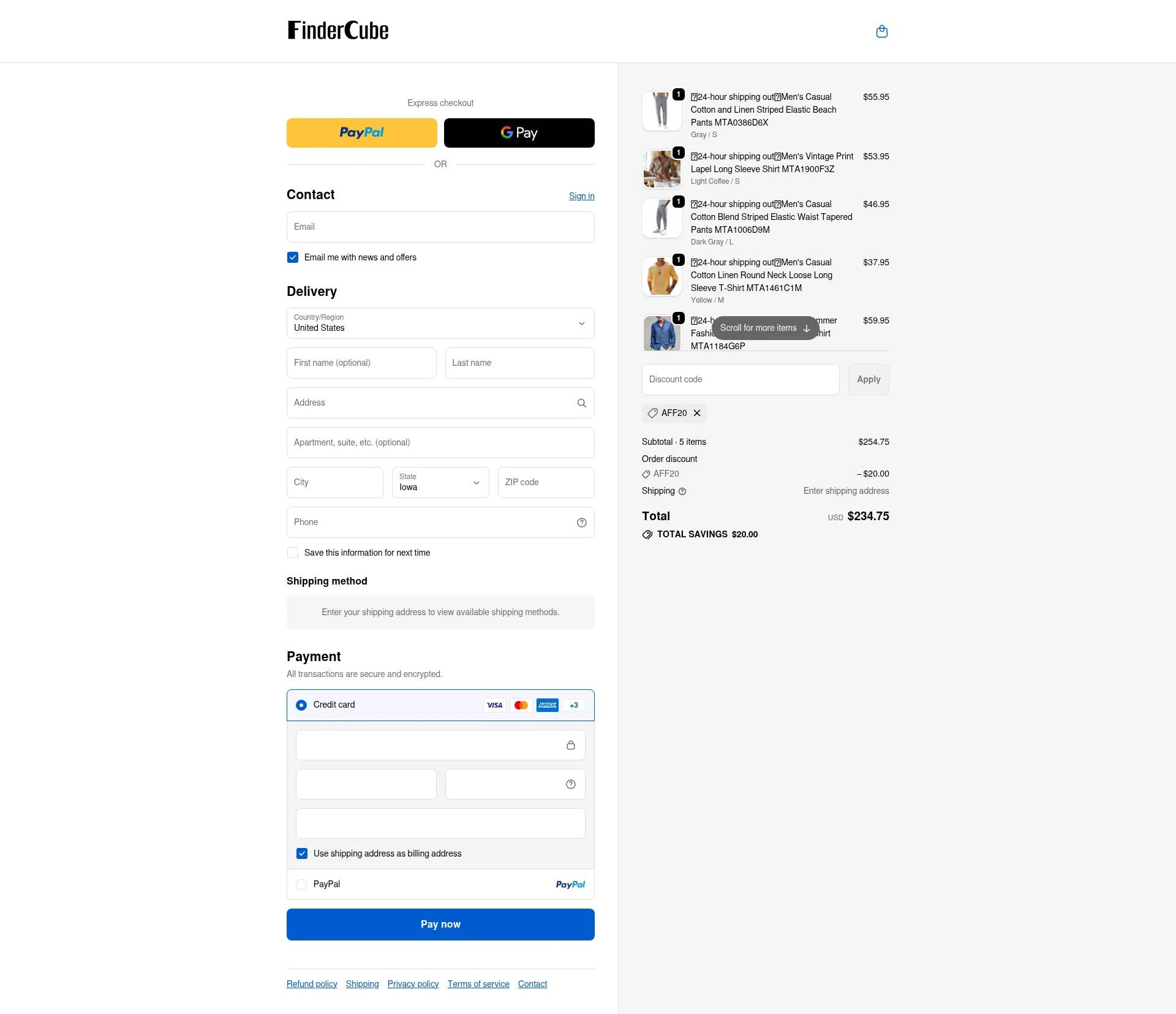 Findercube checkout page showing Findercube discount code box | Screenshot taken by SimplyCodes community member on Dec 29, 2025