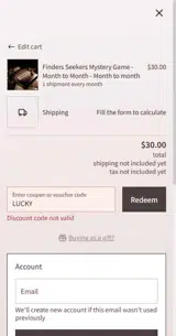 LUCKY coupon verification screenshot