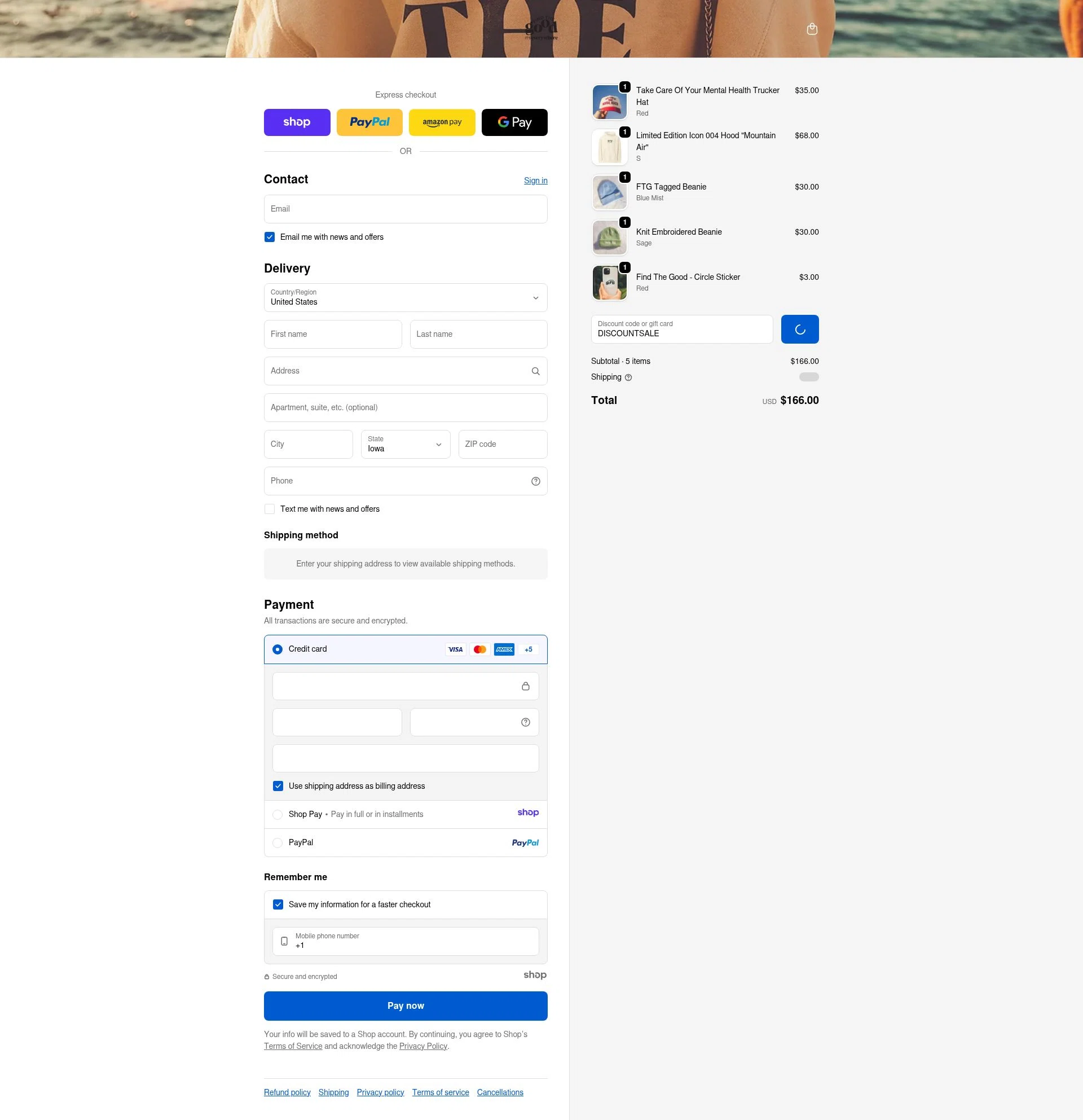 Find The Good checkout page showing Find The Good discount code box | Screenshot taken by SimplyCodes community member on Jan 1, 2026