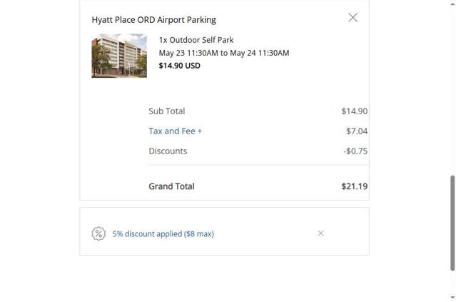 Find Parking checkout page showing Find Parking promo code box | Screenshot taken by SimplyCodes community member on May 22, 2025