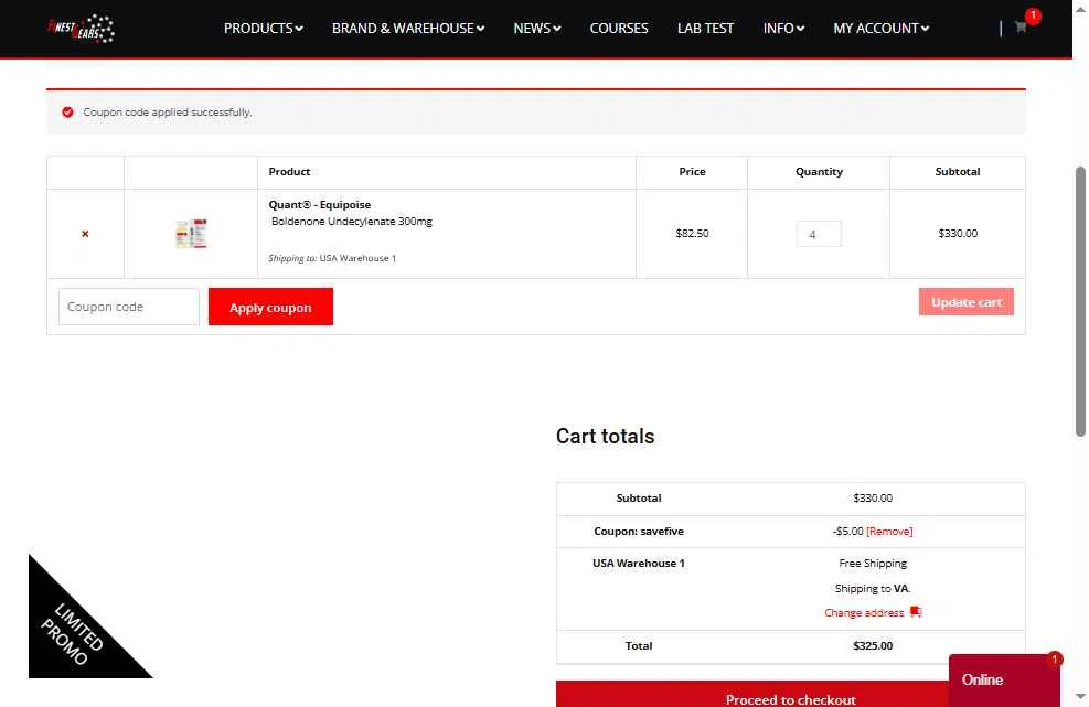 Finest Gears checkout page showing Finest Gears coupon code box | Screenshot taken by SimplyCodes community member on Oct 10, 2025
