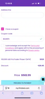 BOUNTII coupon verification screenshot
