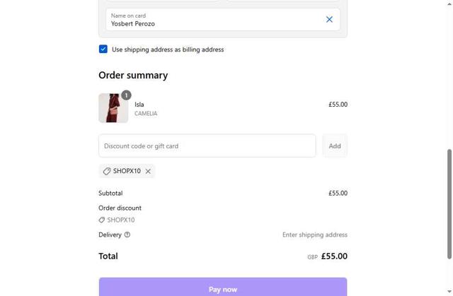 Fiorelli checkout page showing Fiorelli discount code box | Screenshot taken by SimplyCodes community member on Aug 29, 2025