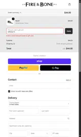 Fire & Bone coupon verification screenshot