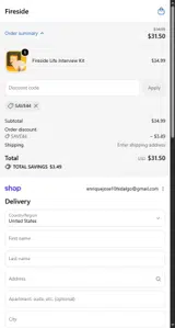 Fireside Record coupon verification screenshot