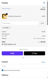 Fireside Record coupon verification screenshot