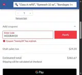 HOORAY20 coupon verification screenshot