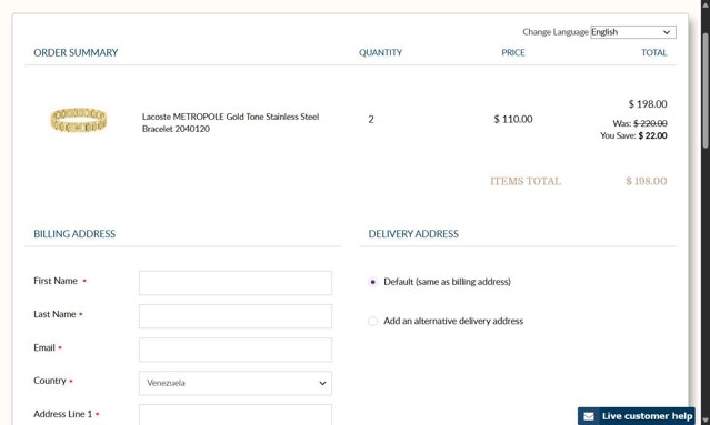 First Class Watches checkout page showing First Class Watches promo code box | Screenshot taken by SimplyCodes community member on Aug 21, 2025