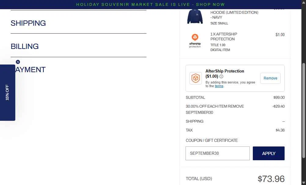 Firstport Company checkout page showing Firstport Company promo code box | Screenshot taken by SimplyCodes community member on Dec 16, 2025