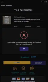 AQUA10 coupon verification screenshot