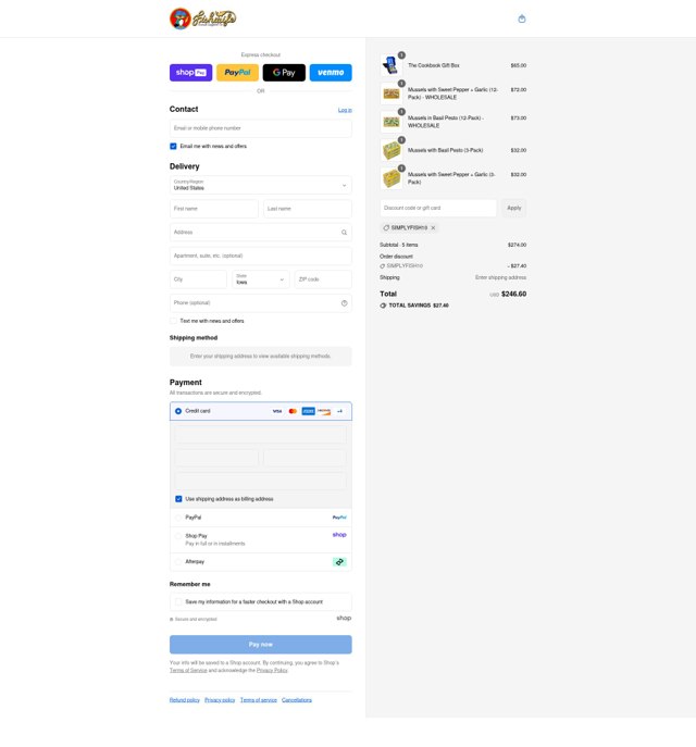 Fishwife checkout page showing Fishwife discount code box | Screenshot taken by SimplyCodes community member on Aug 17, 2025
