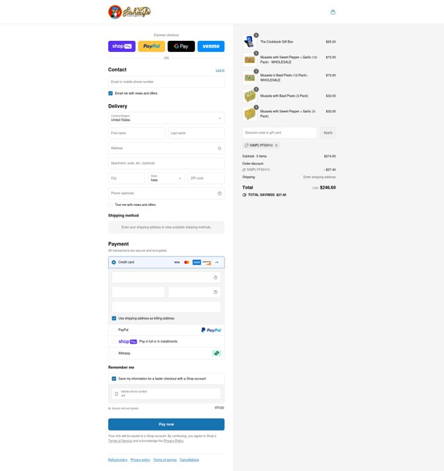 Fishwife checkout page showing Fishwife discount code box | Screenshot taken by SimplyCodes community member on Aug 9, 2025