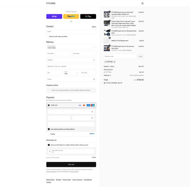 FITCAMX checkout page showing FITCAMX discount code box | Screenshot taken by SimplyCodes community member on Sep 11, 2025