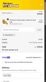 WELCOME10 coupon verification screenshot