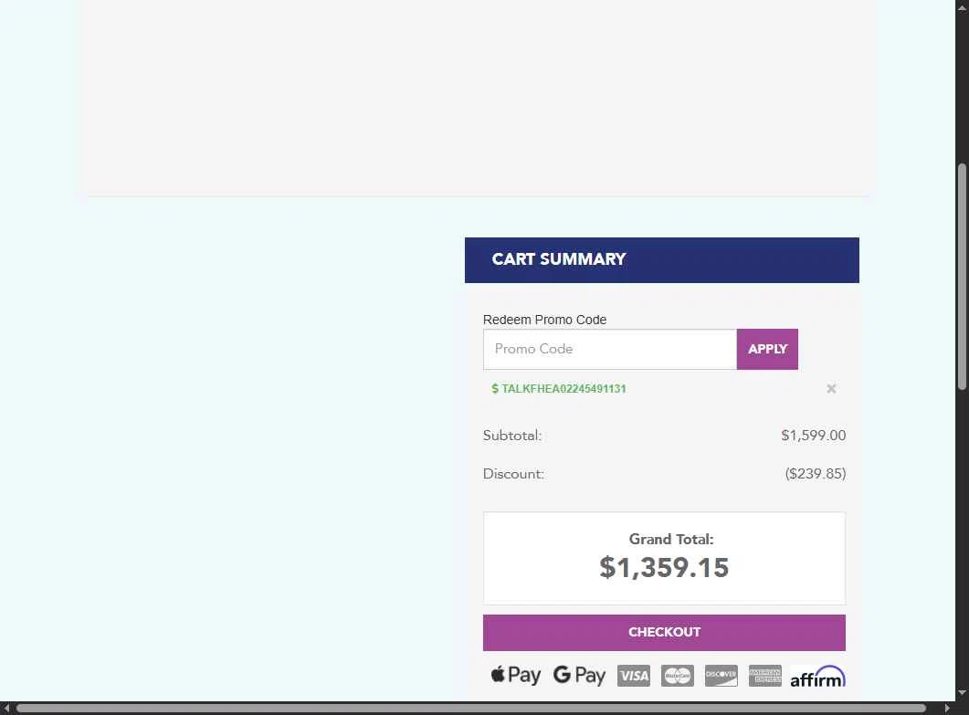 Fitzgerald checkout page showing Fitzgerald coupon code box | Screenshot taken by SimplyCodes community member on Feb 20, 2026