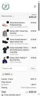 Fiumara Apparel coupon verification screenshot