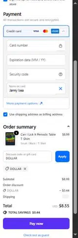 DOLLAR coupon verification screenshot
