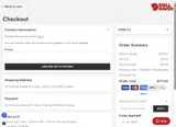 Fjallraven coupon verification screenshot