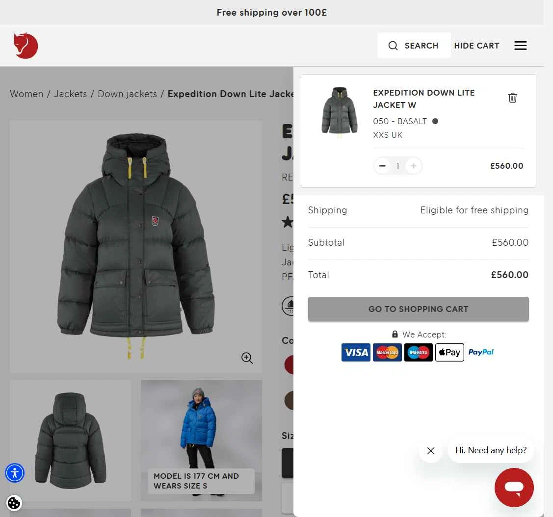 Fjallraven checkout page showing Fjallraven discount code box | Screenshot taken by SimplyCodes community member on Dec 19, 2025