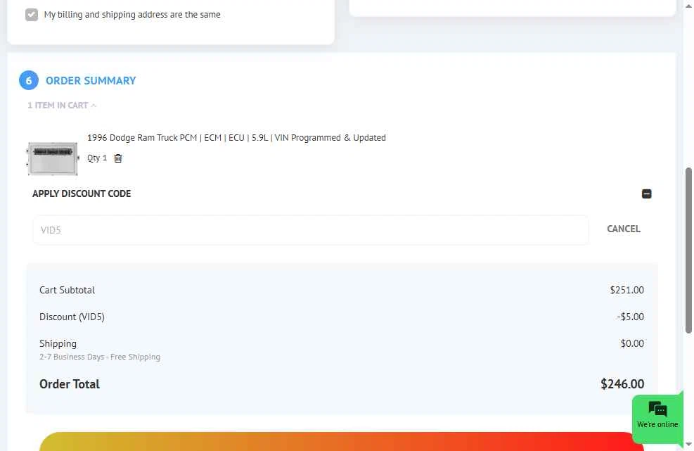 Flagship One checkout page showing Flagship One discount code box | Screenshot taken by SimplyCodes community member on Nov 1, 2025