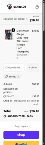 Sam20 coupon verification screenshot