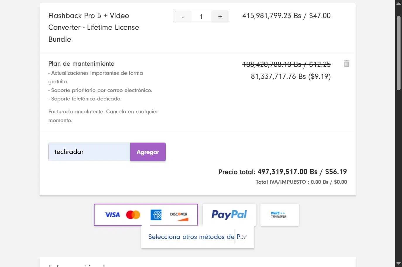 FlashBack checkout page showing FlashBack discount code box | Screenshot taken by SimplyCodes community member on May 6, 2025