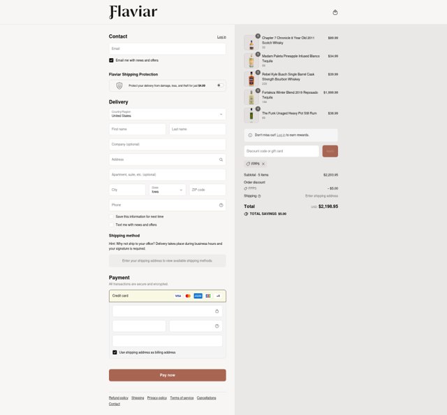 Flaviar checkout page showing Flaviar discount code box | Screenshot taken by SimplyCodes community member on Sep 9, 2025