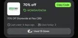 wowsavenow coupon verification screenshot