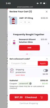 FLEX20 coupon verification screenshot