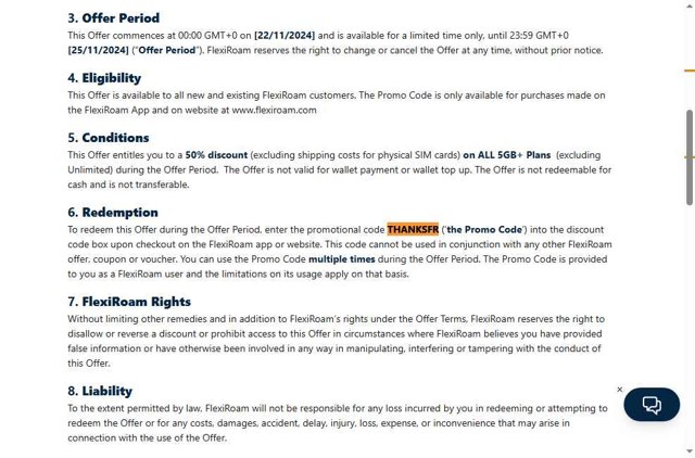 FLEXIROAM checkout page showing FLEXIROAM promo code box | Screenshot taken by SimplyCodes community member on Aug 11, 2025