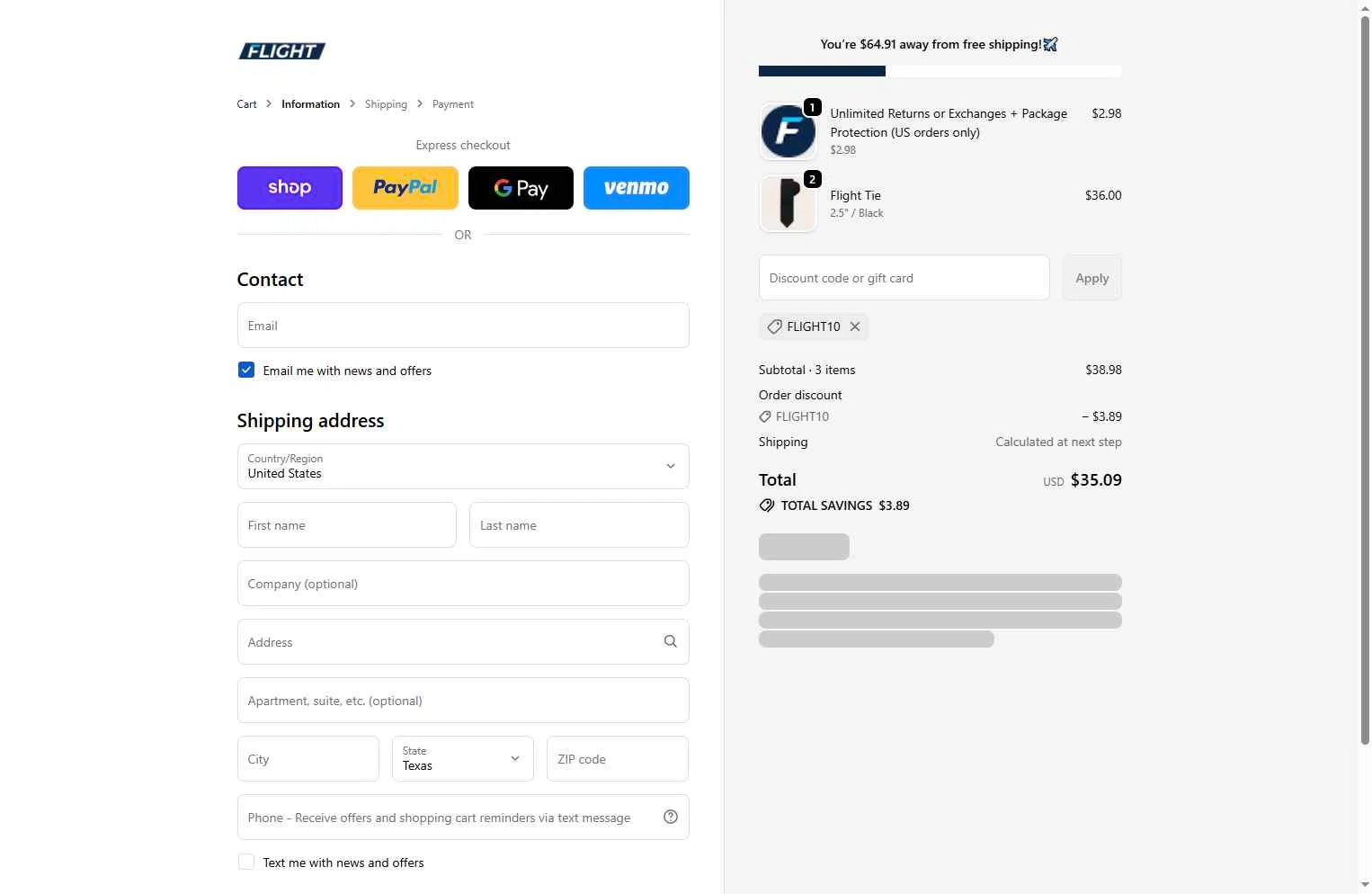 Flight checkout page showing Flight coupon code box | Screenshot taken by SimplyCodes community member on Jan 3, 2026
