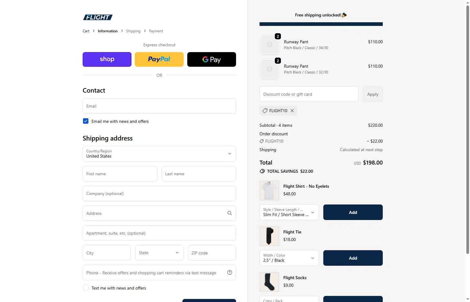 Flight checkout page showing Flight coupon code box | Screenshot taken by SimplyCodes community member on Feb 1, 2026