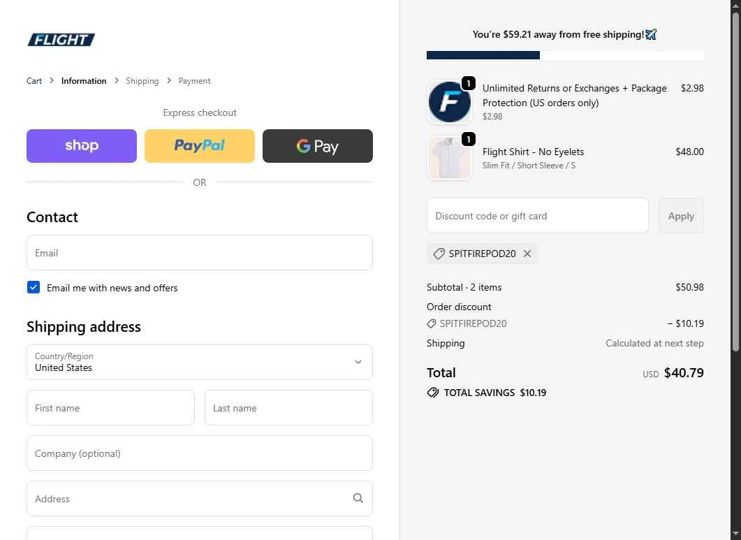 Flight checkout page showing Flight coupon code box | Screenshot taken by SimplyCodes community member on Jan 3, 2026