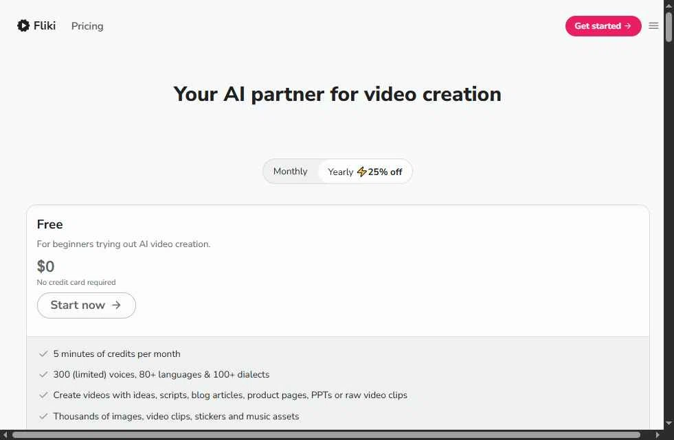 Fliki checkout page showing Fliki promo code box | Screenshot taken by SimplyCodes community member on Jan 24, 2026
