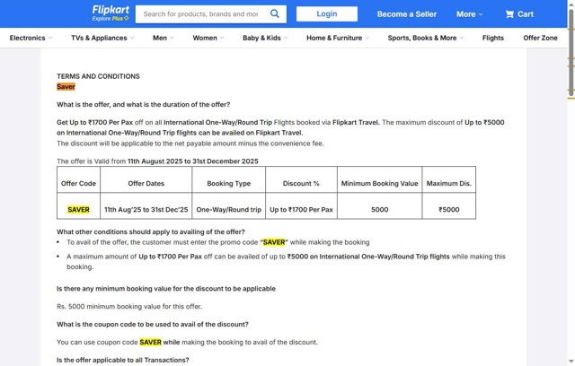 Flipkart checkout page showing Flipkart coupon code box | Screenshot taken by SimplyCodes community member on Aug 27, 2025