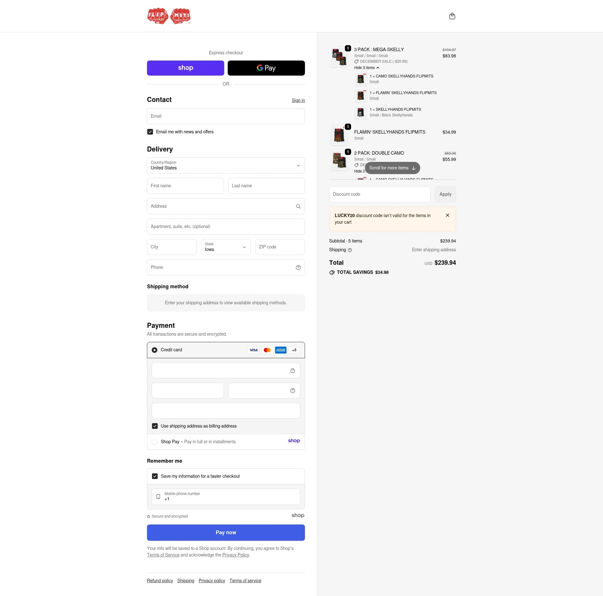 flipmits checkout page showing flipmits promo code box | Screenshot taken by SimplyCodes community member on Dec 28, 2025