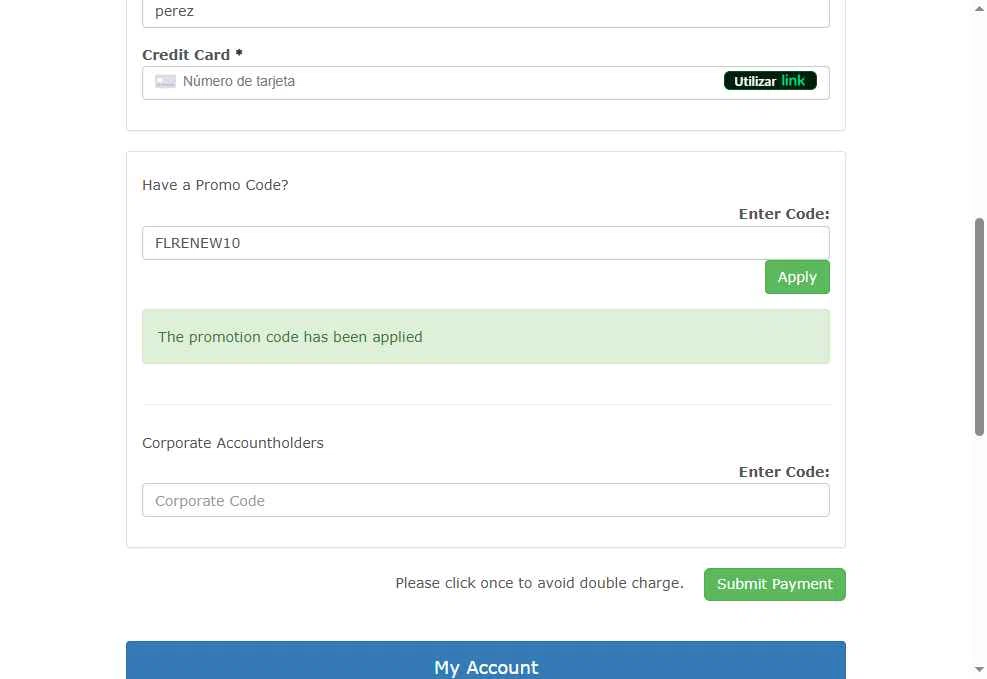 Florida Notary Service checkout page showing Florida Notary Service promo code box | Screenshot taken by SimplyCodes community member on Sep 11, 2025