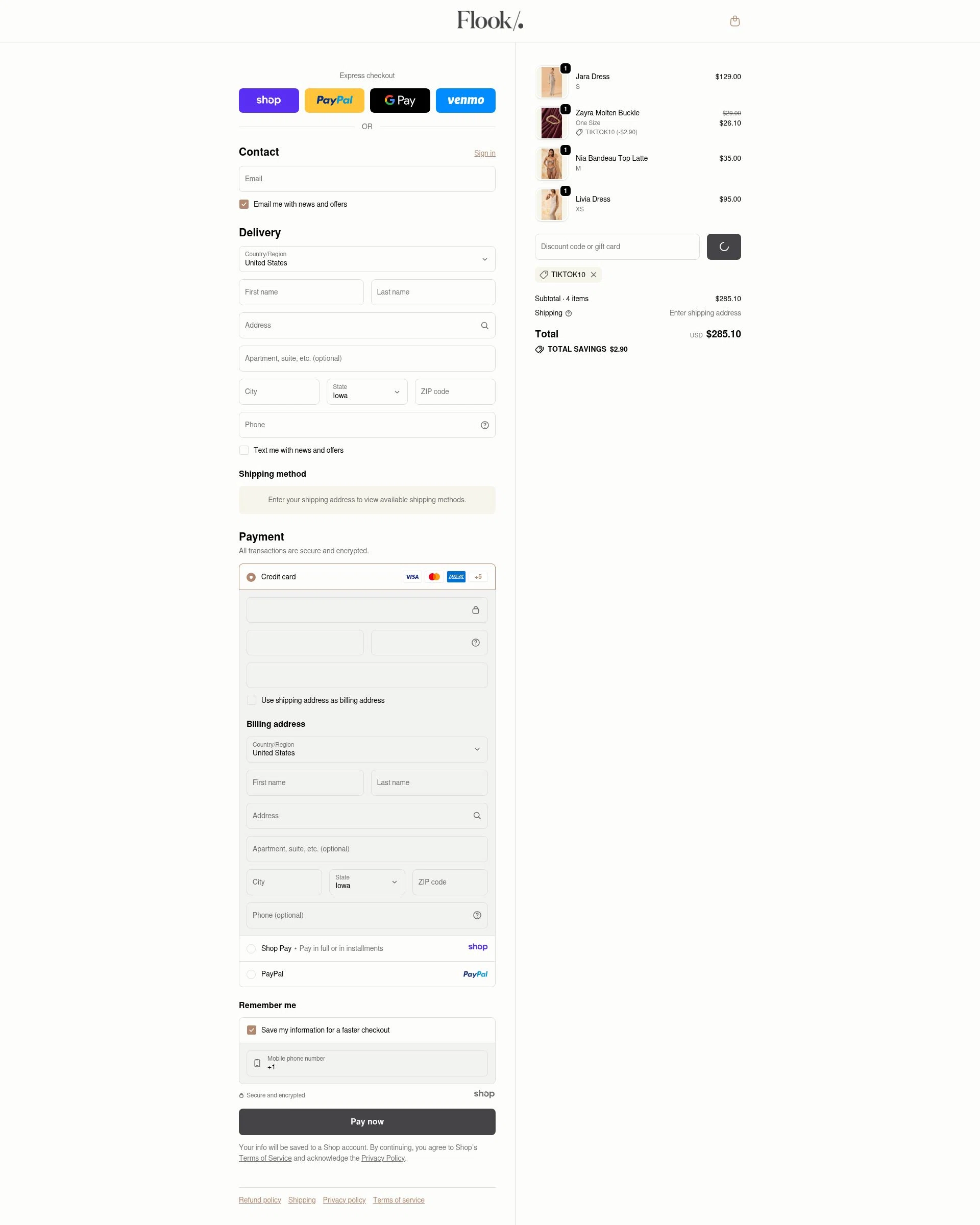 Flook The Label checkout page showing Flook The Label promo code box | Screenshot taken by SimplyCodes community member on Jan 13, 2026