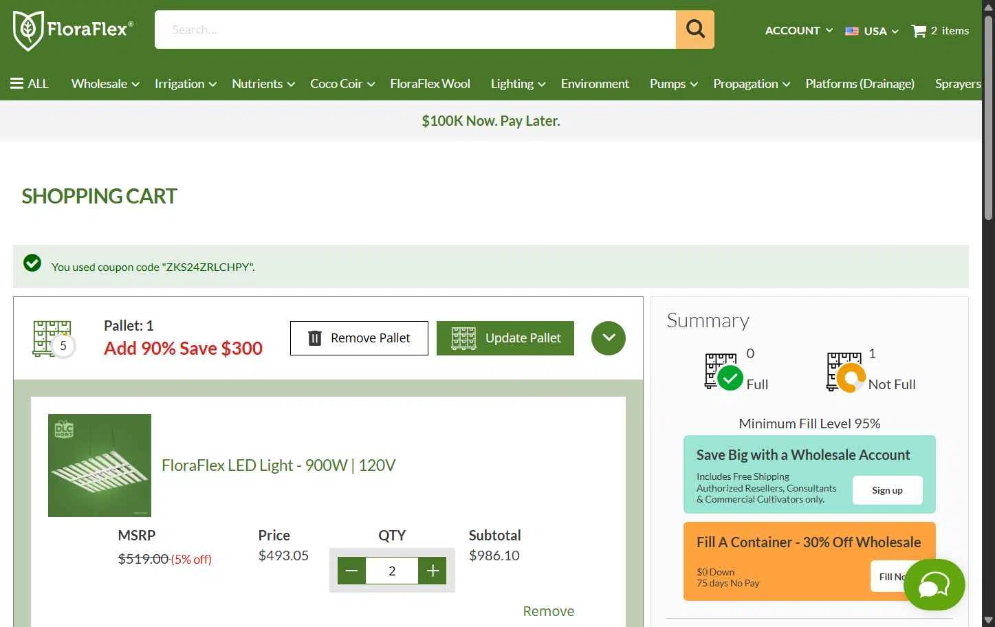Flora Flex checkout page showing Flora Flex promo code box | Screenshot taken by SimplyCodes community member on Jul 18, 2025
