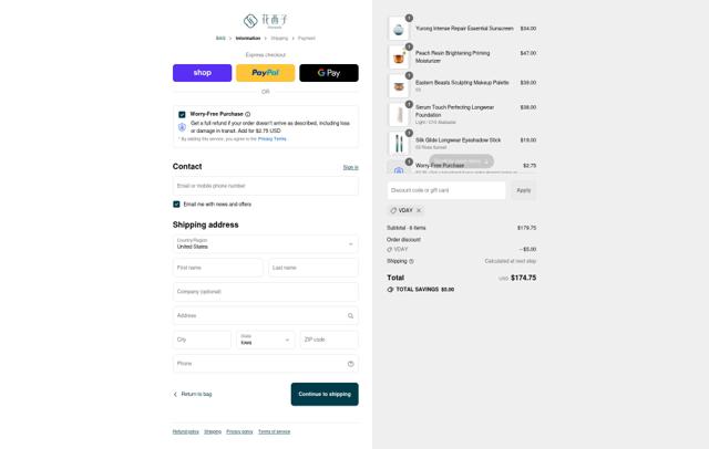Florasis checkout page showing Florasis discount code box | Screenshot taken by SimplyCodes community member on Sep 15, 2025