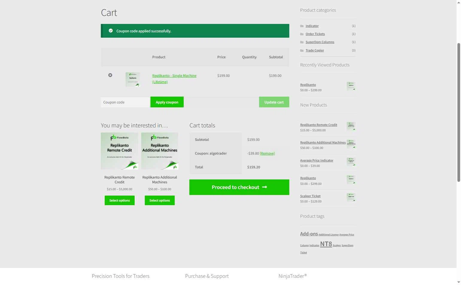 FlowBots checkout page showing FlowBots coupon code box | Screenshot taken by SimplyCodes community member on Jan 8, 2026