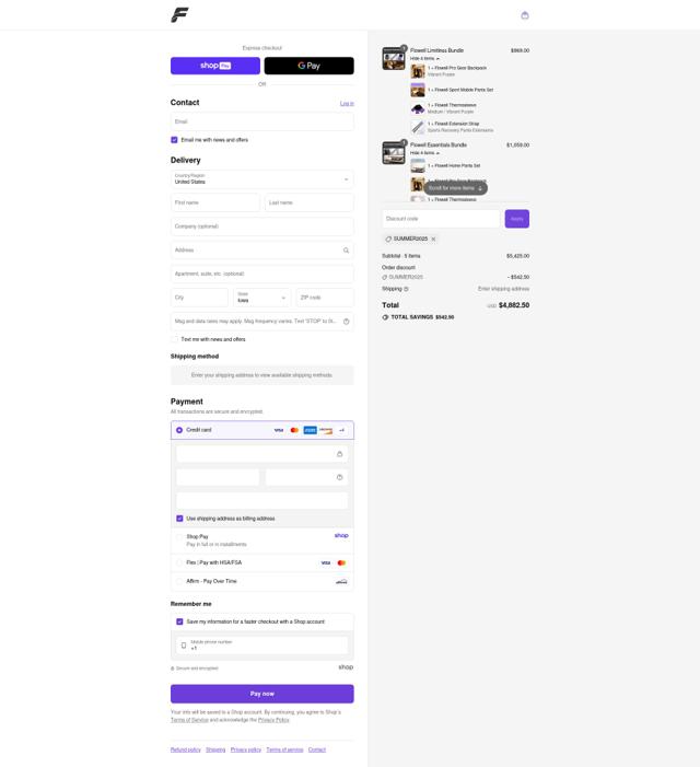 Flowell checkout page showing Flowell promo code box | Screenshot taken by SimplyCodes community member on Aug 21, 2025