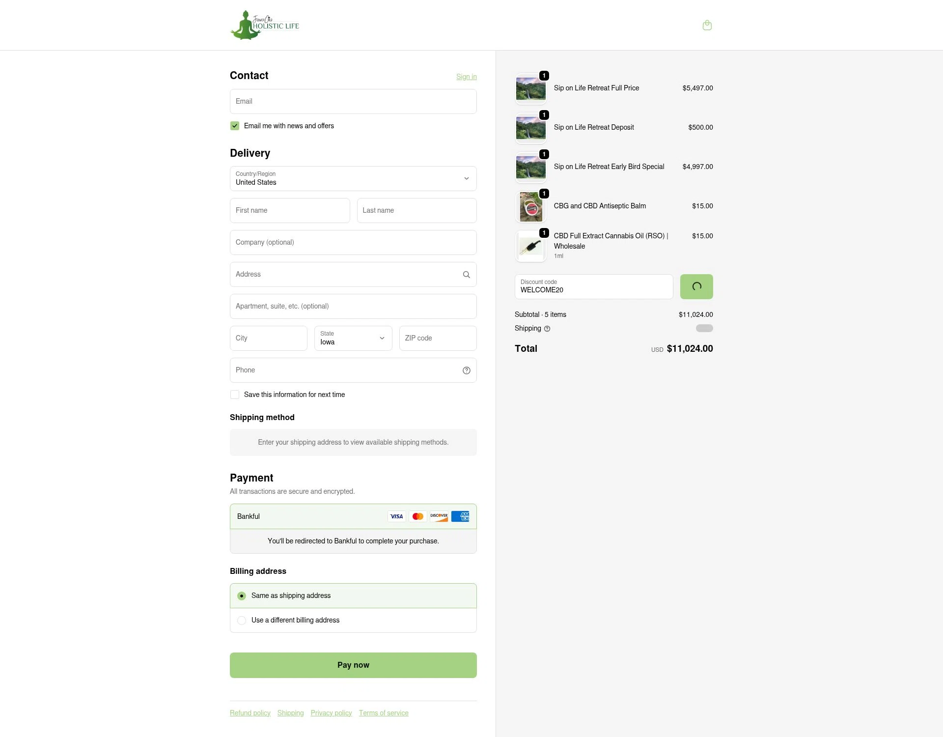 FlowerChild checkout page showing FlowerChild promo code box | Screenshot taken by SimplyCodes community member on Jan 29, 2026
